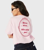 Skinnydip Bright Pink Disney Snow White Mirror Mirror Logo Oversized T-Shirt